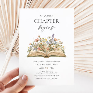 New Chapter Begins Wildflower Baby Shower Invitation