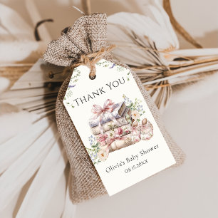 New Chapter Begins Wildflower Book Baby Shower Gift Tags