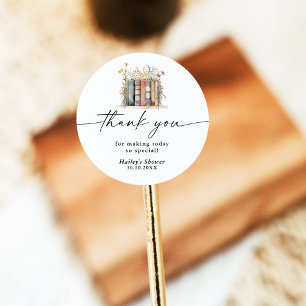 New Chapter Begins Wildflower Bridal Shower Classic Round Sticker