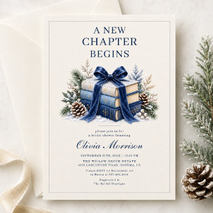 New Chapter Begins Winter Bridal Shower Invitation