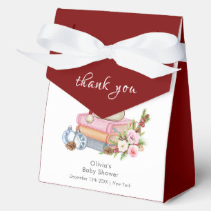 New Chapter Begins Winter Floral Baby Shower Favour Box