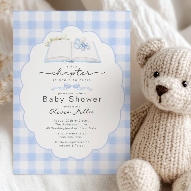New Chapter Blue Book Baby Shower Invite (Creator Uploaded)