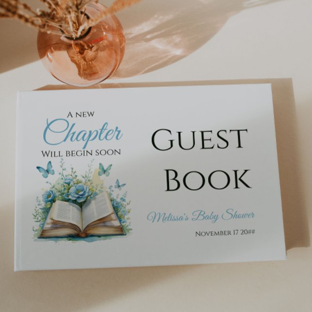 New Chapter Blue Boy Brunch StoryBook Baby Shower Guest Book (Creator Uploaded)