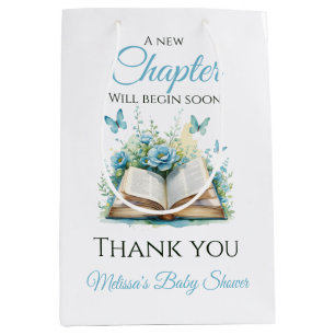 New Chapter Blue Boy Brunch StoryBook Baby Shower Medium Gift Bag