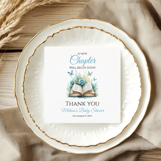 New Chapter Blue Boy Brunch StoryBook Baby Shower Napkin (Creator Uploaded)