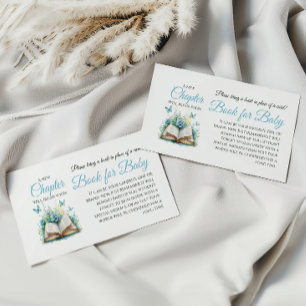 New Chapter Blue Brunch Book for Baby Shower Game Enclosure Card