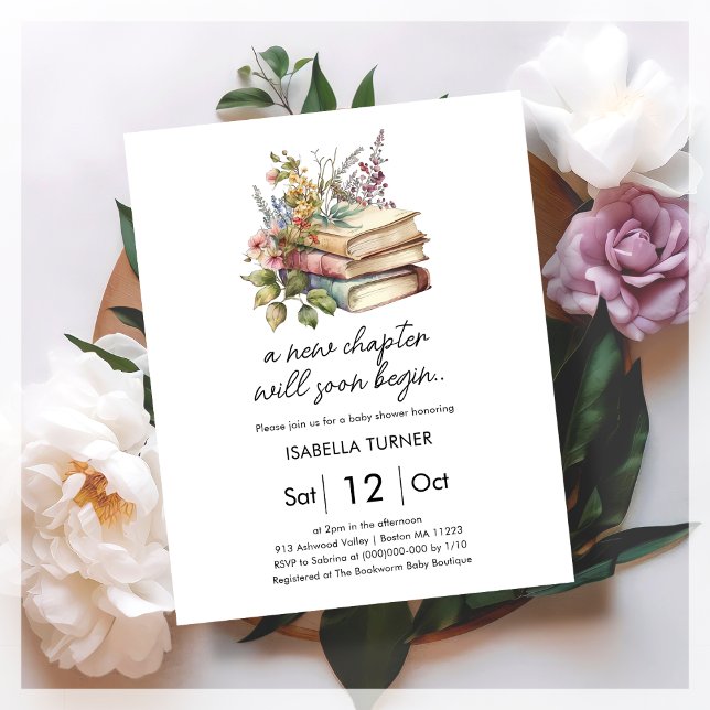 New Chapter | Book Baby Shower Budget Invitation (Creator Uploaded)