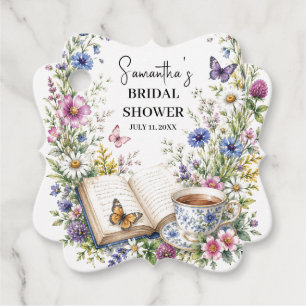 New Chapter Book Butterfly Floral Bridal Shower Favour Tags