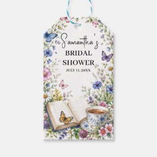 New Chapter Book Butterfly Floral Bridal Shower Gift Tags