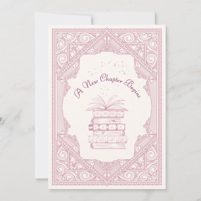 New Chapter Book Girl Baby Shower Invitation (Back)