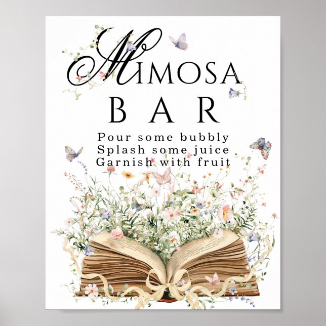 New Chapter Book Theme bridal shower mimosa bar Poster (Front)