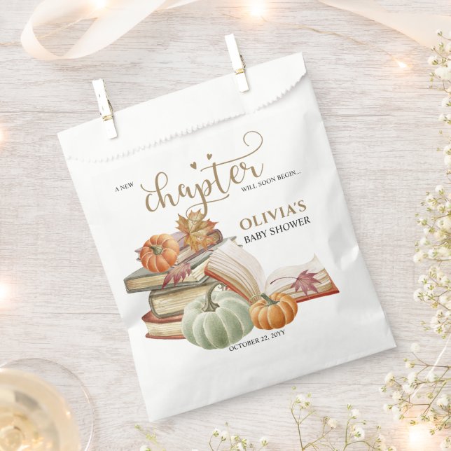 New Chapter Book Theme Pumpkin Fall Baby Shower Favour Bags (Clipped)