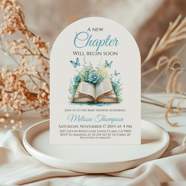 New Chapter Boy Blue Brunch Book Baby Shower Invitation (Creator Uploaded)