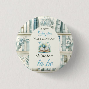 New Chapter Boy Library Book Baby Shower Decor 3 Cm Round Badge