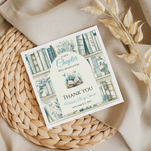 New Chapter Boy Library Book Baby Shower Decor Napkin