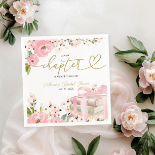 New Chapter Bridal Shower Napkins Book Theme