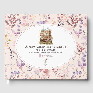 New chapter bridal shower watercolor, wildflower guest book