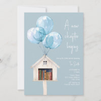 New Chapter Library Balloons Book Baby Shower Blue