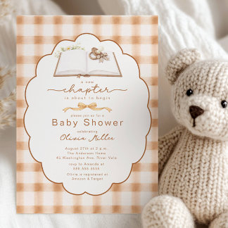 New Chapter Neutral Book Baby Shower Invite