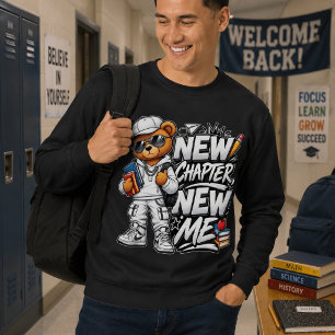 new chapter new me for backing to school sweatshirt