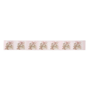 New Chapter Pink Bow Stripes Baby Shower Satin Ribbon
