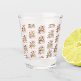 New Chapter Pink Bow Stripes Shot Glass