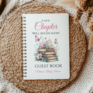 New Chapter Pink Storybook Guest Book Baby Shower