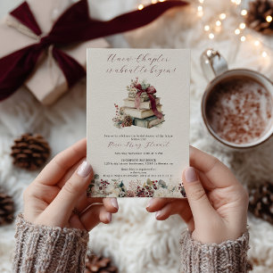 New Chapter Rustic Winter Storybook Bridal Shower Invitation