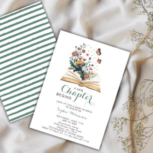 New Chapter Storybook Book Flowers Baby Shower Invitation