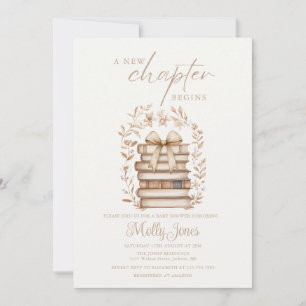 New Chapter Storybook Bow Baby Shower Photo Invitation