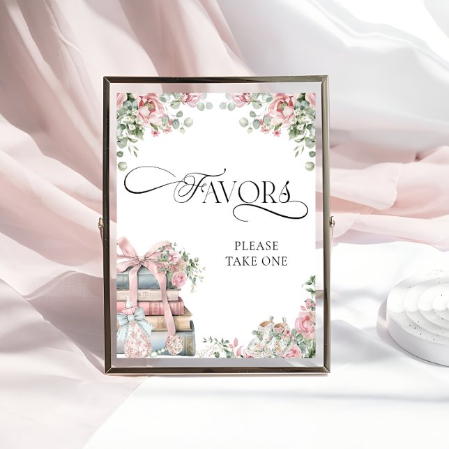New Chapter Storybook Floral Baby Shower Favours Poster (Creator Uploaded)