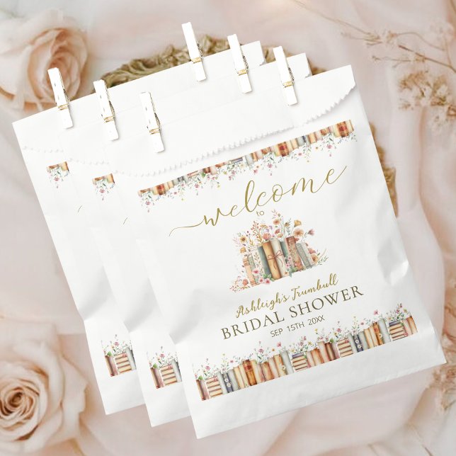 New Chapter Storybook Floral Bridal Shower  Favour Bags (Creator Uploaded)