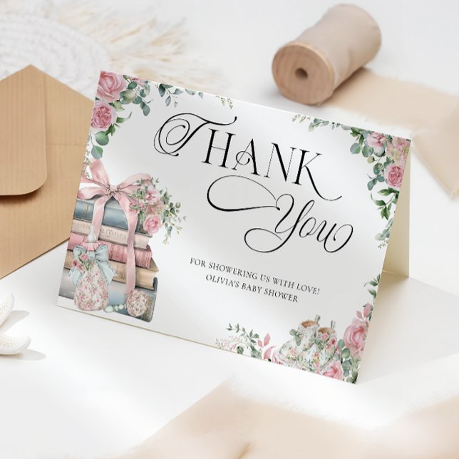New Chapter Storybook Girl Baby Shower Thank You Card (Creator Uploaded)
