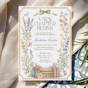 New Chapter Storybook Wildflower Baby Shower Invitation