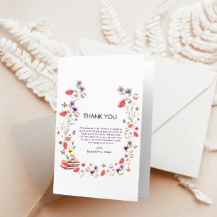 New Chapter Storybook Wildflower Bridal Shower Thank You Card