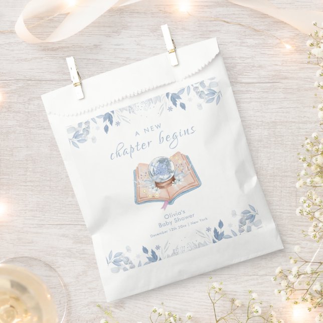 New Chapter Winter Floral Snowball Baby Shower  Favour Bags (Clipped)