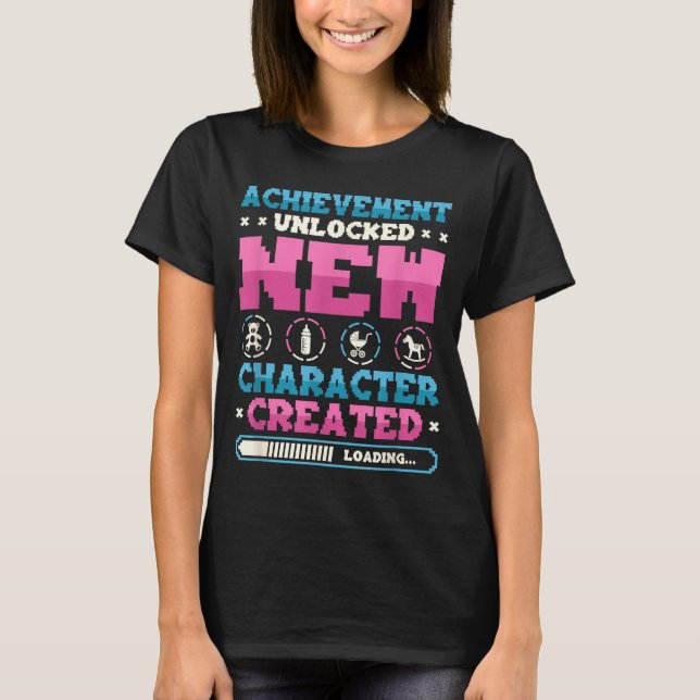 New Character D Gamer Pregnancy Announcement  T-Shirt (Front)