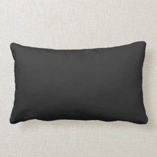 New Charcoal Black Solid Lumbar Pillow Gift