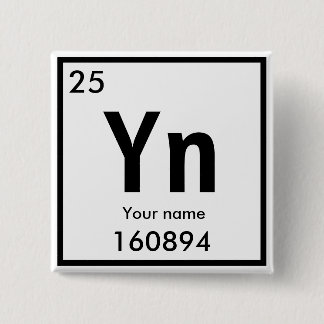 New chemical Element 15 Cm Square Badge