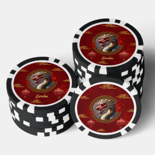 New chinese dragon year poker chips