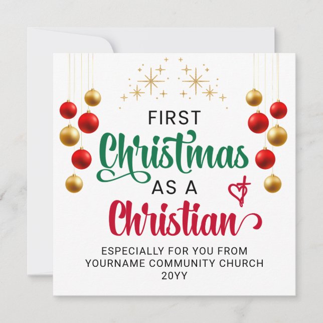NEW CHRISTIAN FIRST CHRISTMAS Card (Front)