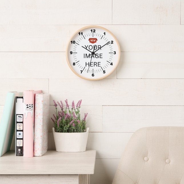 NEW! Clock - 10" Round Natural Wood Frame (Reading Room)
