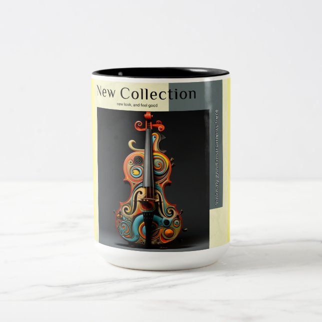 New collection Violin Two-Tone Coffee Mug (Center)