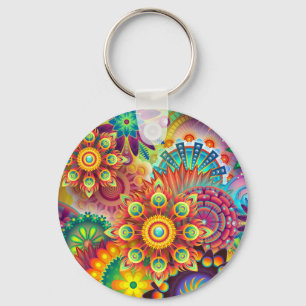 New Colourful Abstract BackGround Key Ring