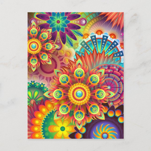 New Colourful Abstract BackGround Postcard (Front)