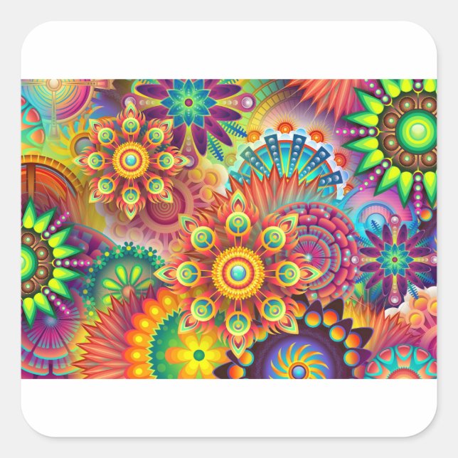 New Colourful Abstract BackGround Square Sticker (Front)