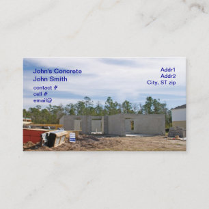 new concrete block home business card