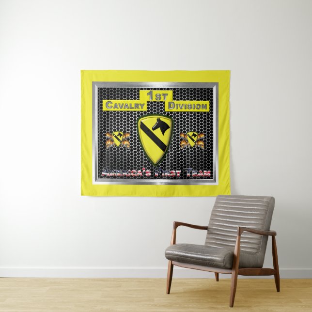 New Cool Redesigned 1st Cavalry Division Tapestry (In Situ (Horizontal))