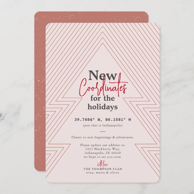 New Coordinates Blush Holiday Moving Announcement (Front/Back)