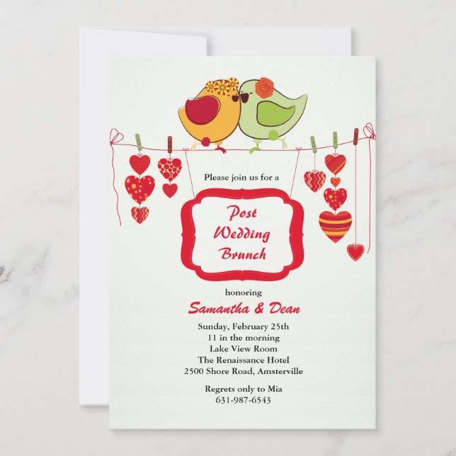 New Couple - Post Wedding Brunch Invitation (Front)